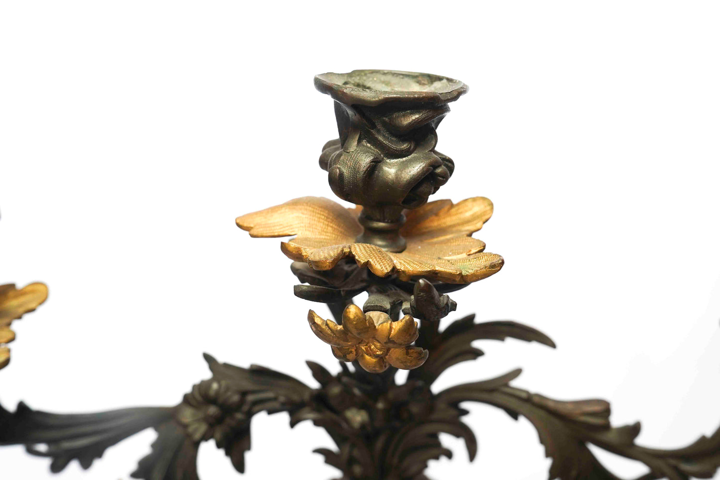 19th Century American Bronze and Gilt Candelabra