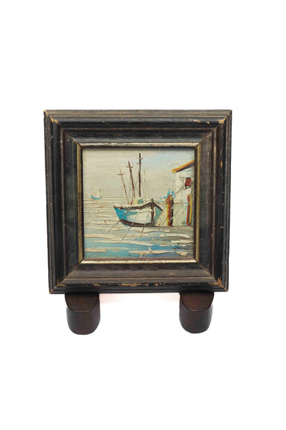 Petite Oil Painting Sailboat