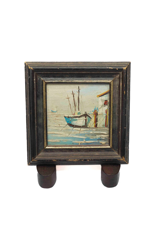 Petite Oil Painting Sailboat