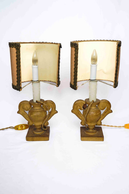 Italian Gilt Altar Elements Fragment Sconces Pair