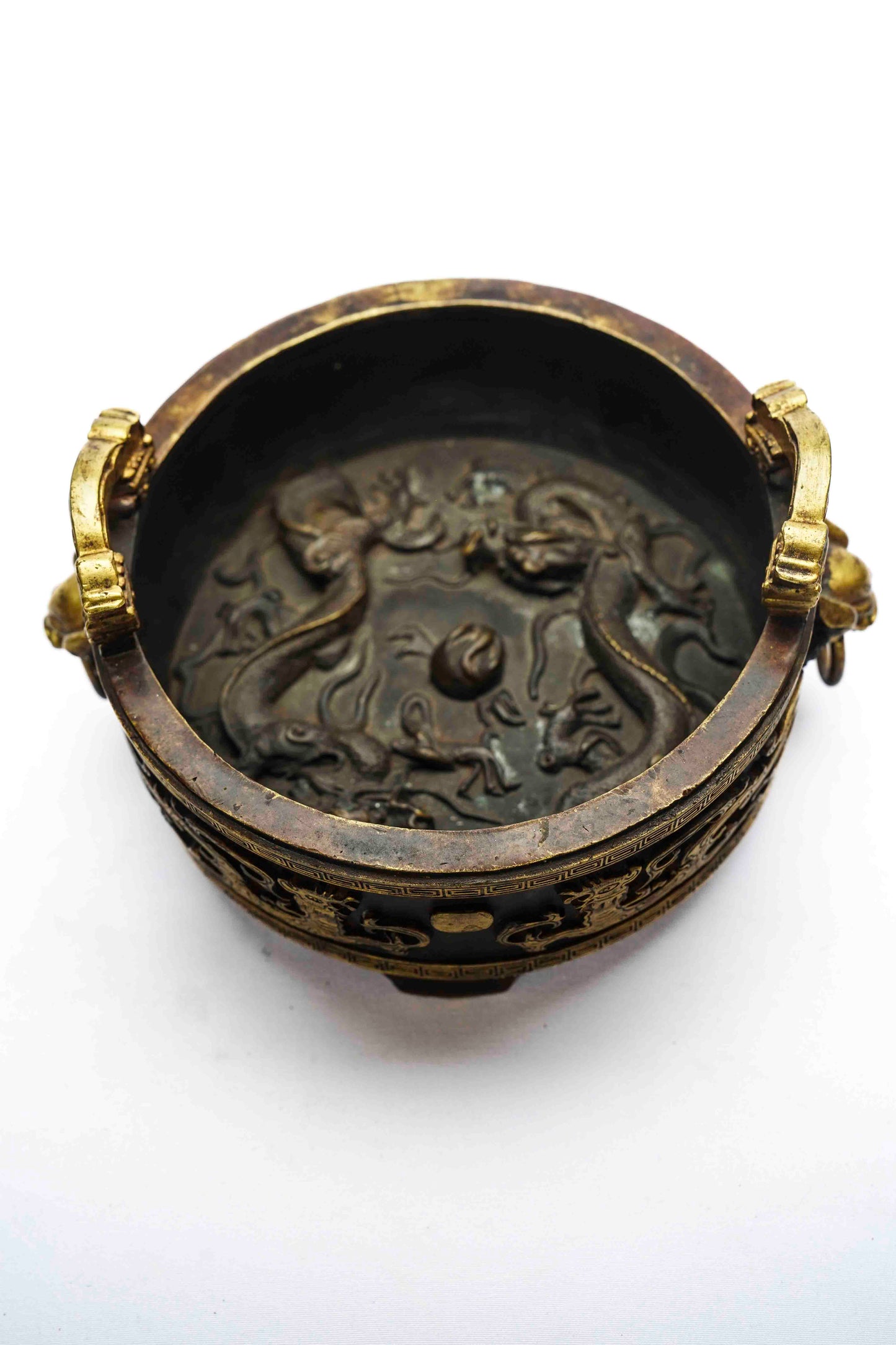Chinese Bronze Incense Burner with Dragons