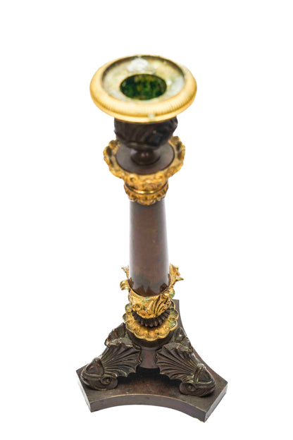 Bronze Empire Candlesticks Pair