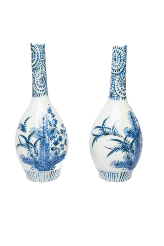 Japanese Bottle Vases Pair