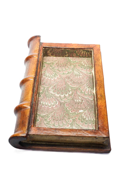 Leather Book Box with Bronze Frog