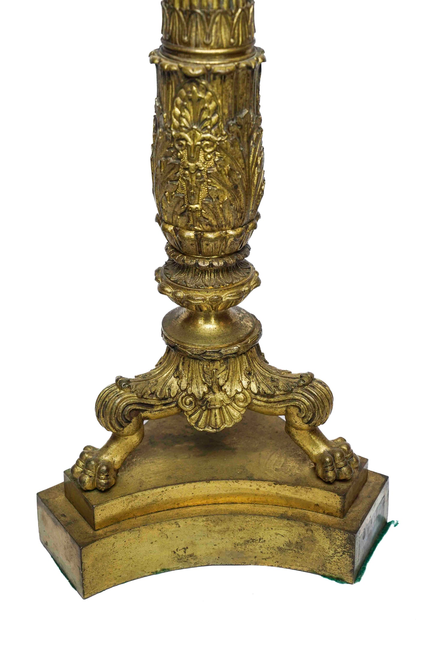 French Empire Style Gilt Candlesticks Pair