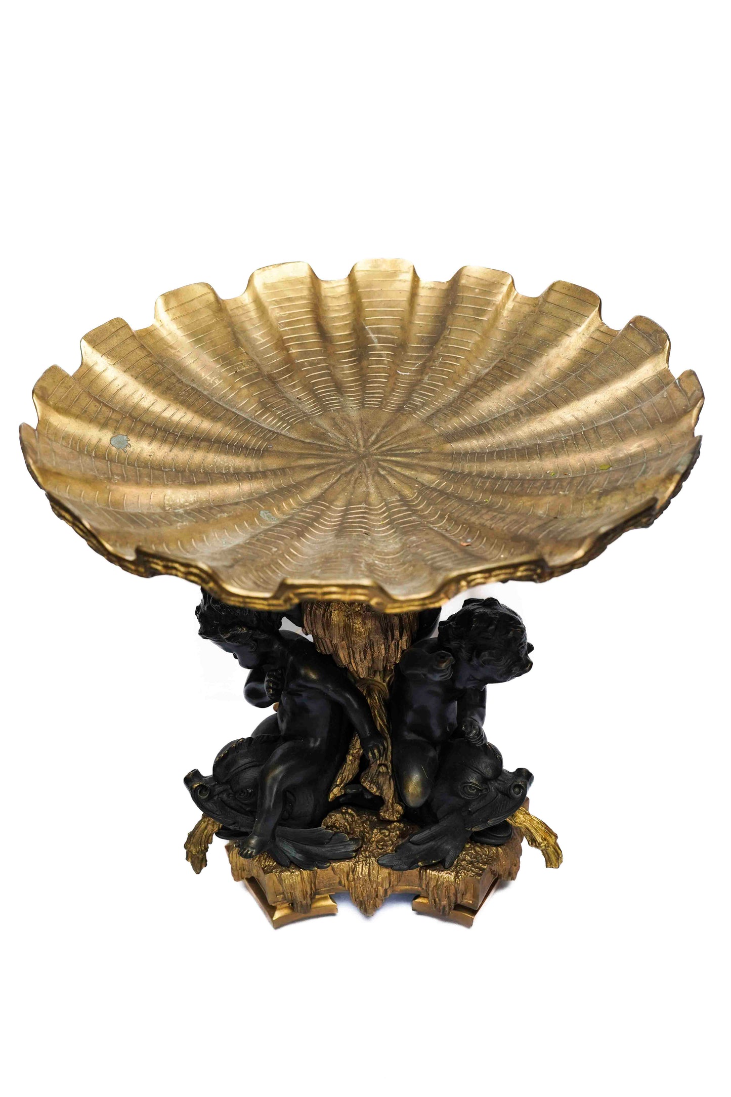 French Gilt Bronze Centerpiece/Tazza with Cherub