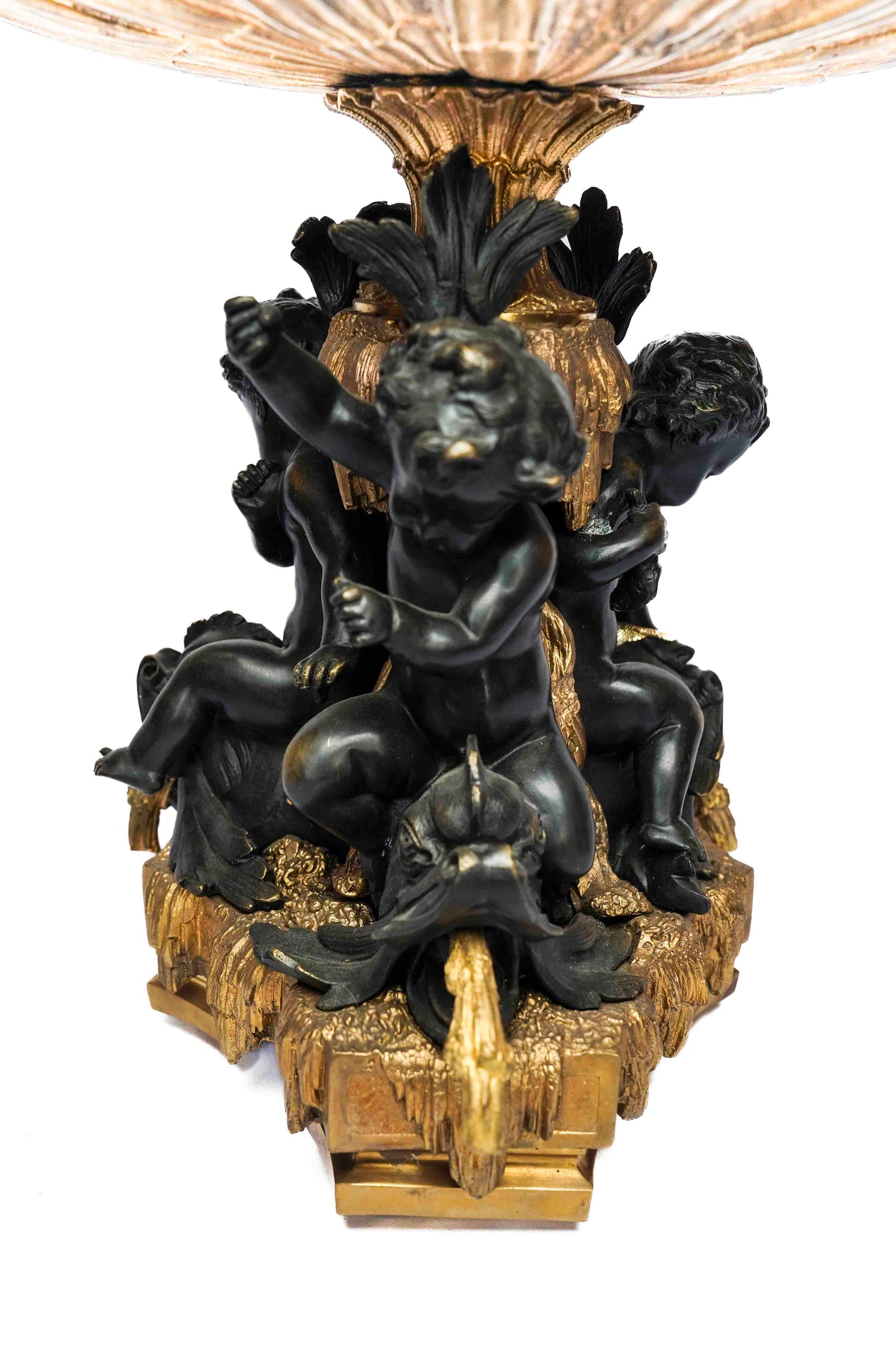 French Gilt Bronze Centerpiece/Tazza with Cherub