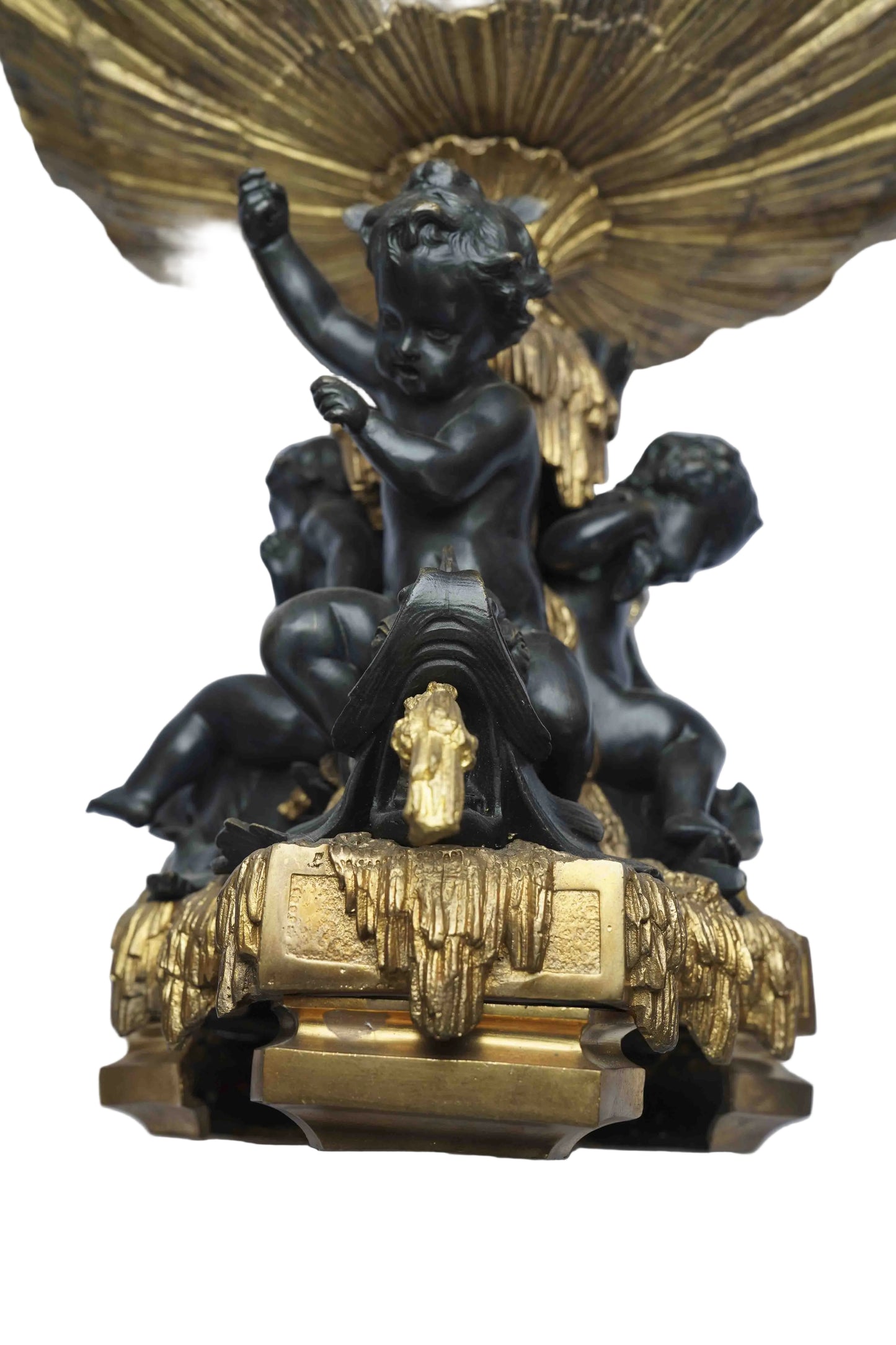 French Gilt Bronze Centerpiece/Tazza with Cherub