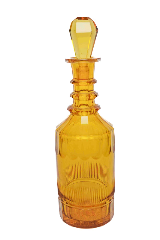 Amber Panel Cut Decanter