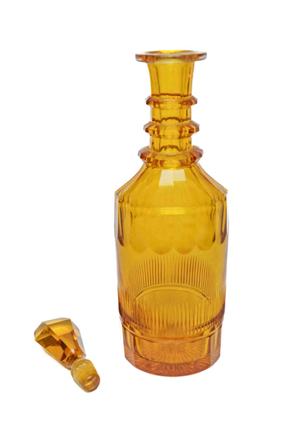 Amber Panel Cut Decanter