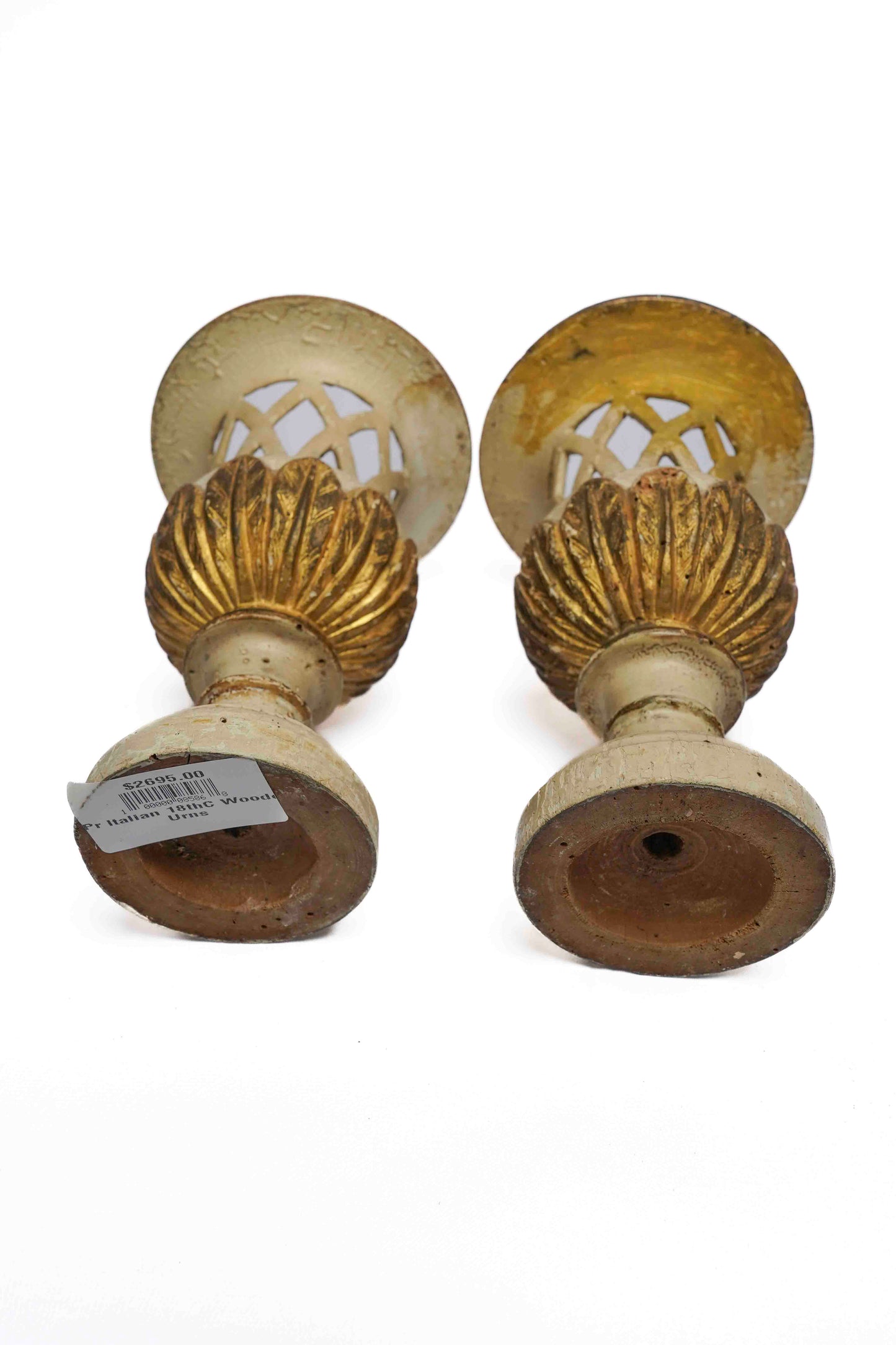 Italian 18th Century Wooden Urns Pair