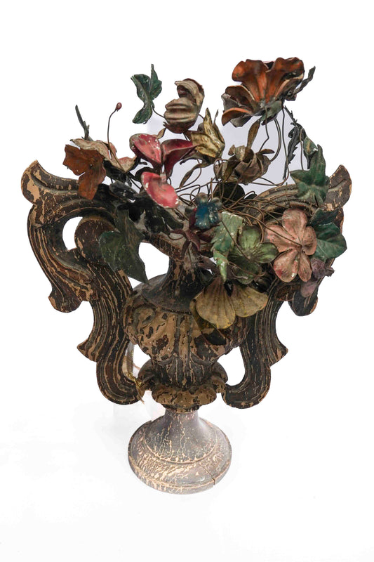 Italian Baroque Tole Flower Garniture