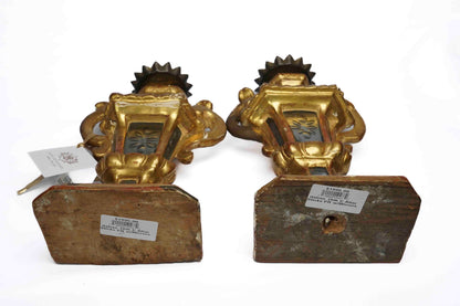 Italian 18th Century Altar Sticks w/ Mirror Pair