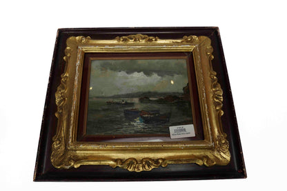 Italian Boats Dark Signed
