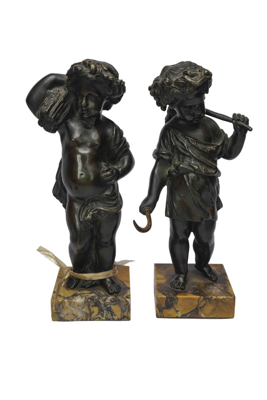 Bronze Cherubs on Sienna Base Pair