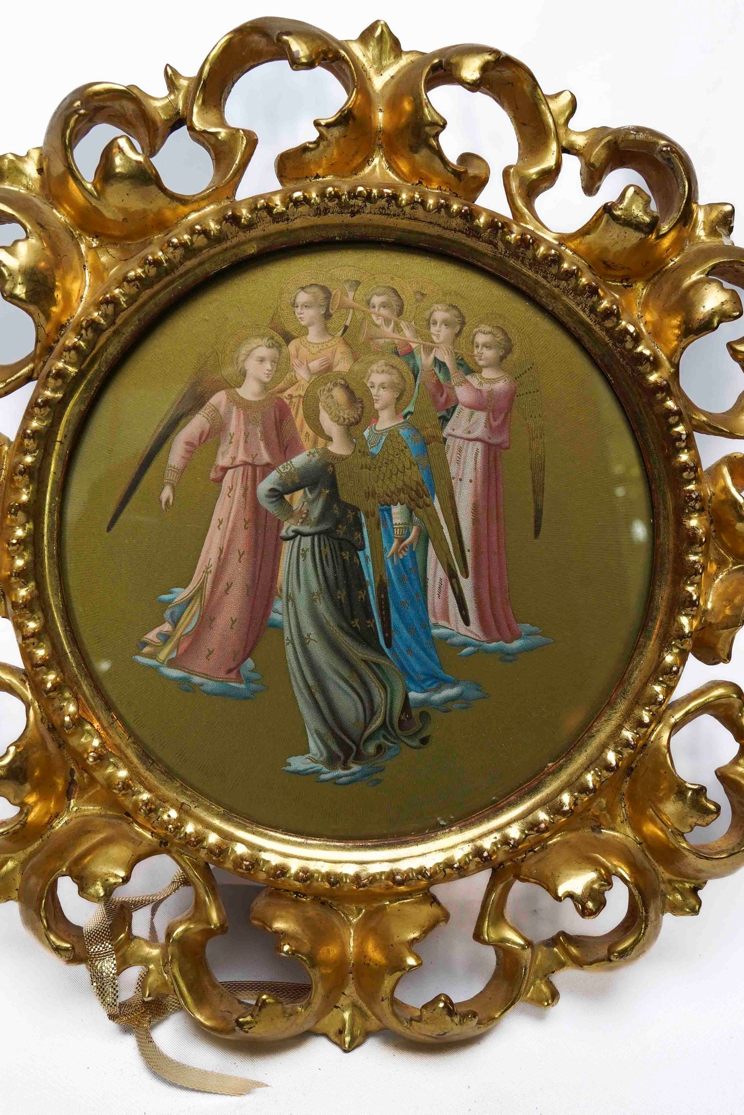 Italian Painted Panels/ Angels Chorus Pair