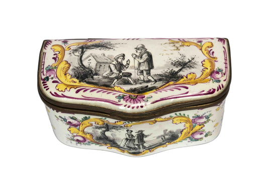 French Faience Hinged Box