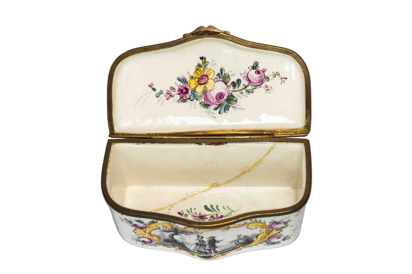 French Faience Hinged Box