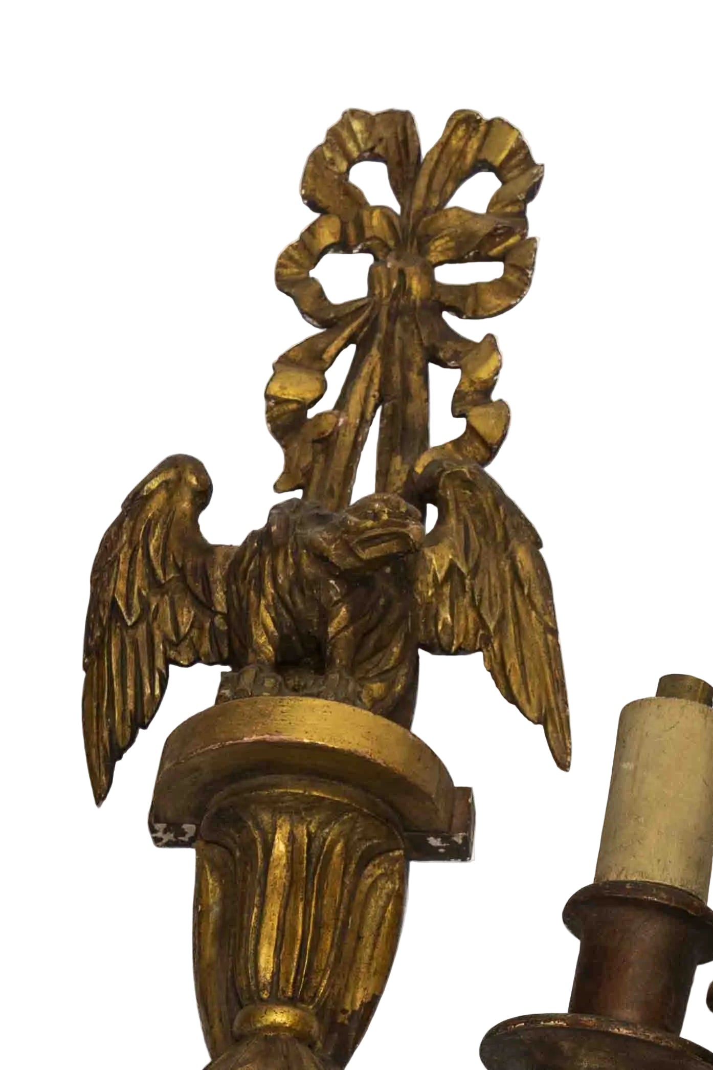 19th Century Italian Carved Giltwood Sconces Pair