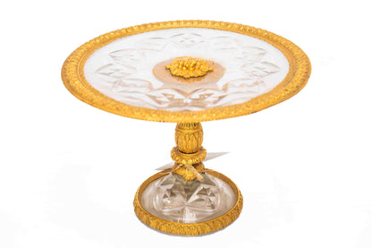 19th Century Gilt, Bronze and Cut Crystal Tazza