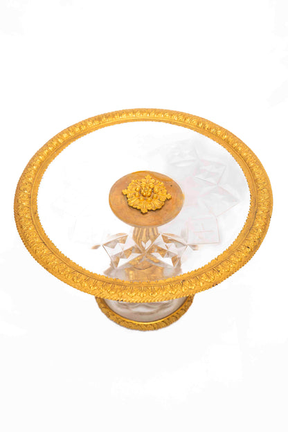 19th Century Gilt, Bronze and Cut Crystal Tazza