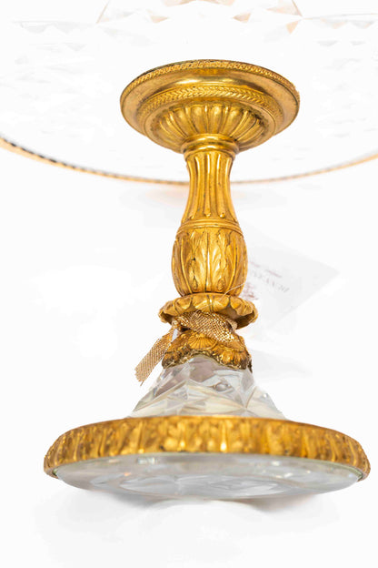 19th Century Gilt, Bronze and Cut Crystal Tazza