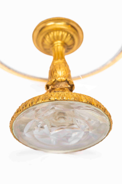 19th Century Gilt, Bronze and Cut Crystal Tazza