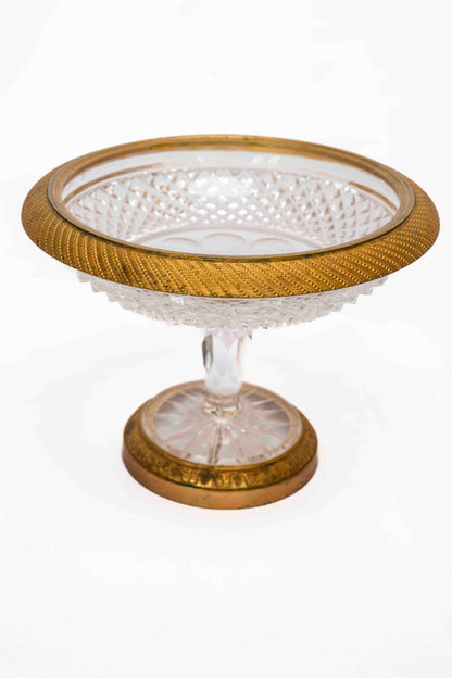 Chased Gilt Bronze and Crystal Compote