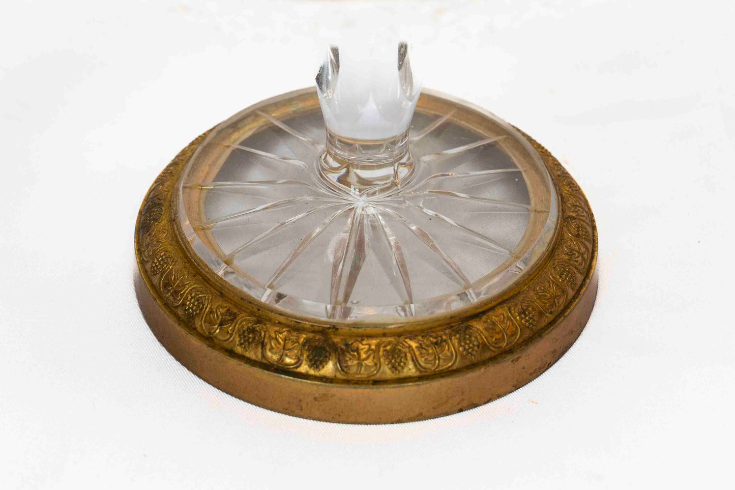 Chased Gilt Bronze and Crystal Compote