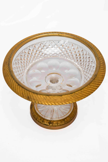 Chased Gilt Bronze and Crystal Compote