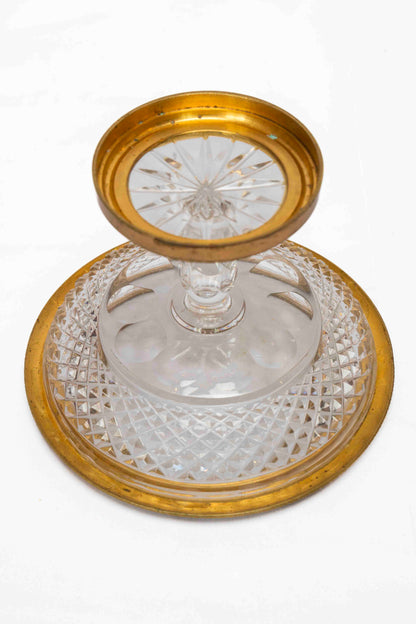 Chased Gilt Bronze and Crystal Compote