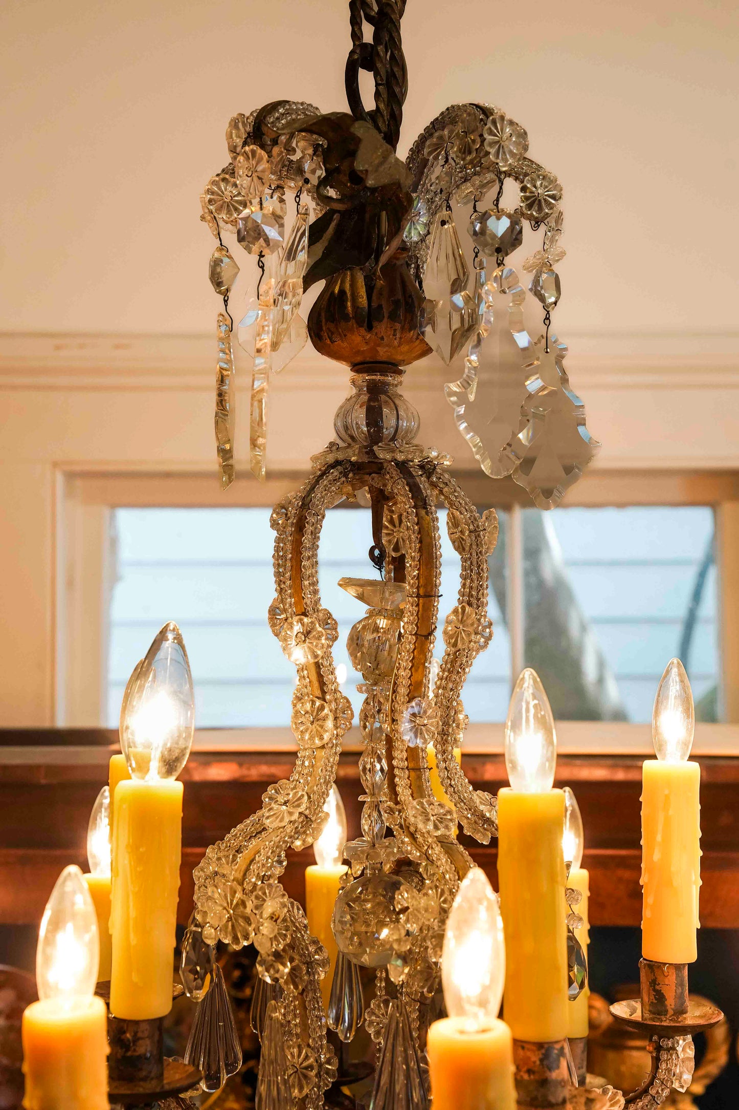 Italian 19th Century Beaded Chandelier