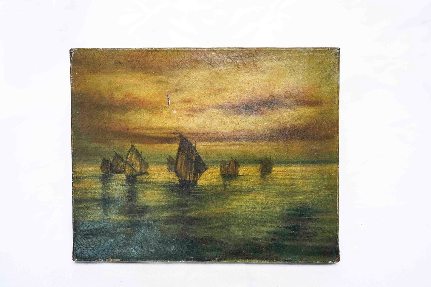 Italian Boat Painting Unframed Small