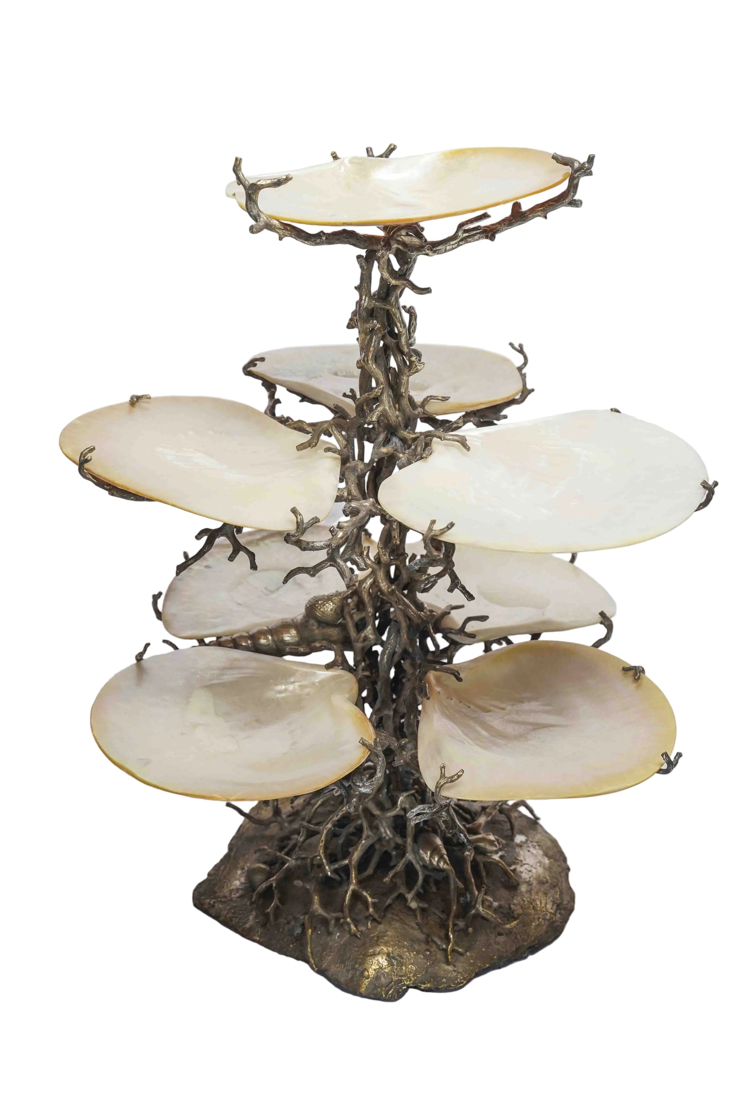 Impressive Cavier Server Mother of Pearl and Silverplate