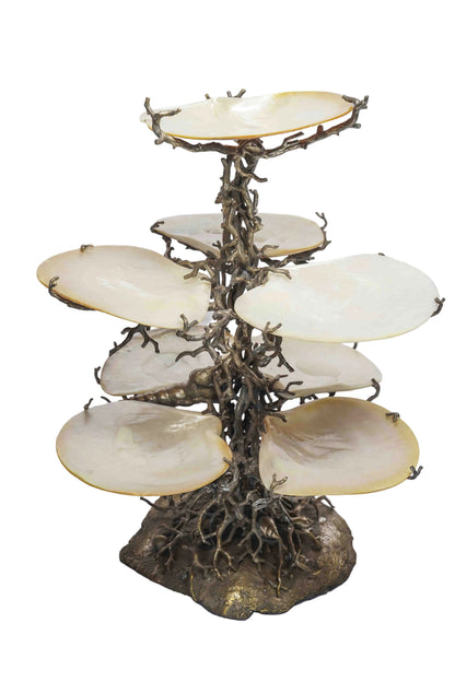 Impressive Cavier Server Mother of Pearl and Silverplate
