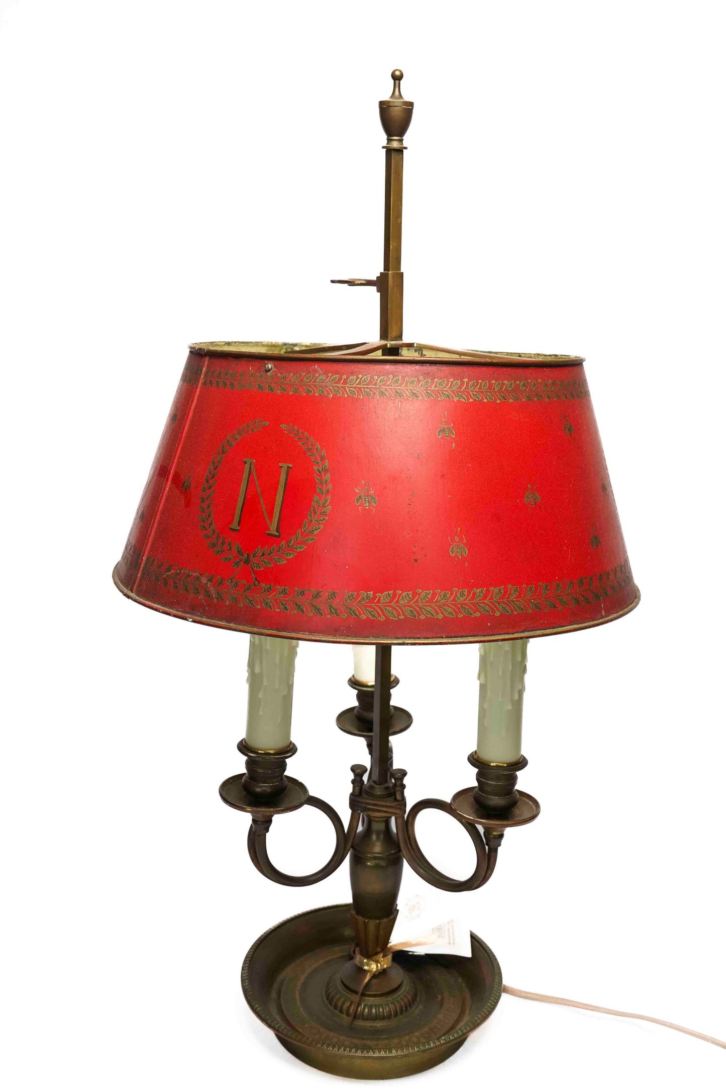 Bouillotte Lamp with Napoleonic Shade
