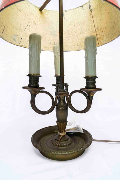Bouillotte Lamp with Napoleonic Shade