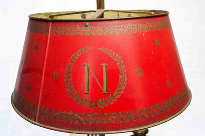 Bouillotte Lamp with Napoleonic Shade