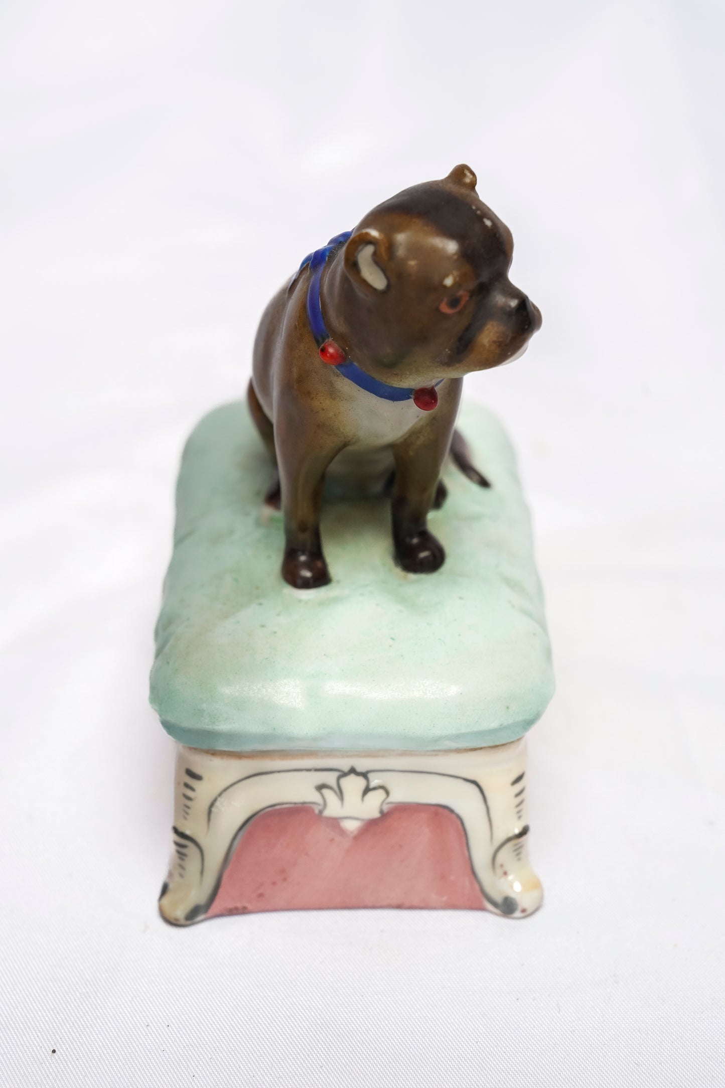 Italian Porcelain Box with Bulldog