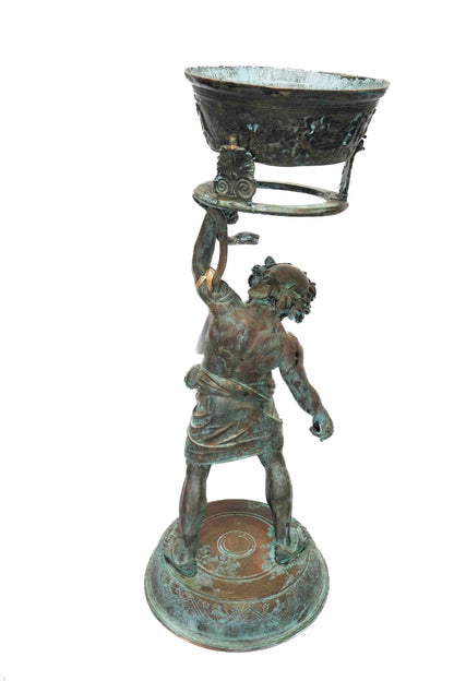 19th Century Bronze Silenus of Pompeii with Bowl