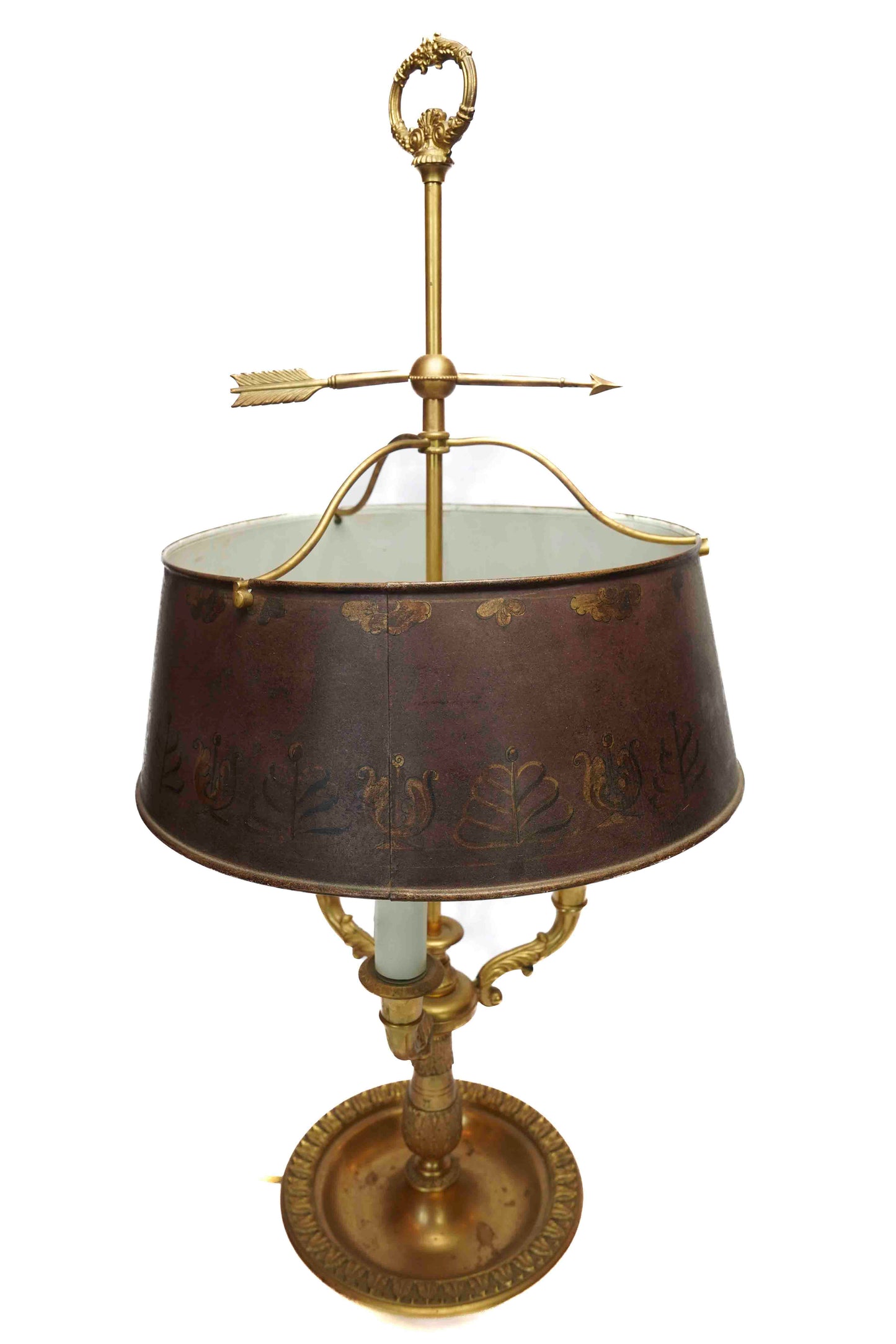 Bouillotte Lamp with Tole Shade
