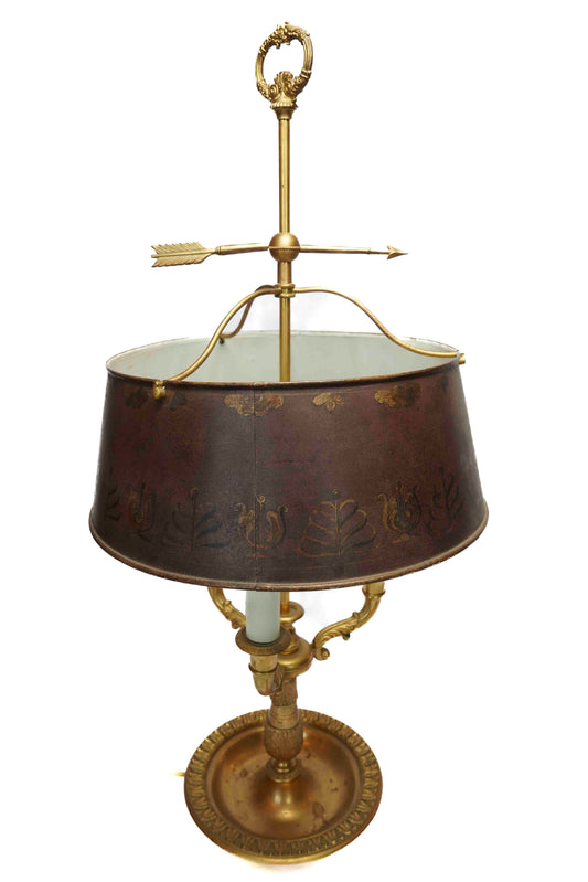 Bouillotte Lamp with Tole Shade