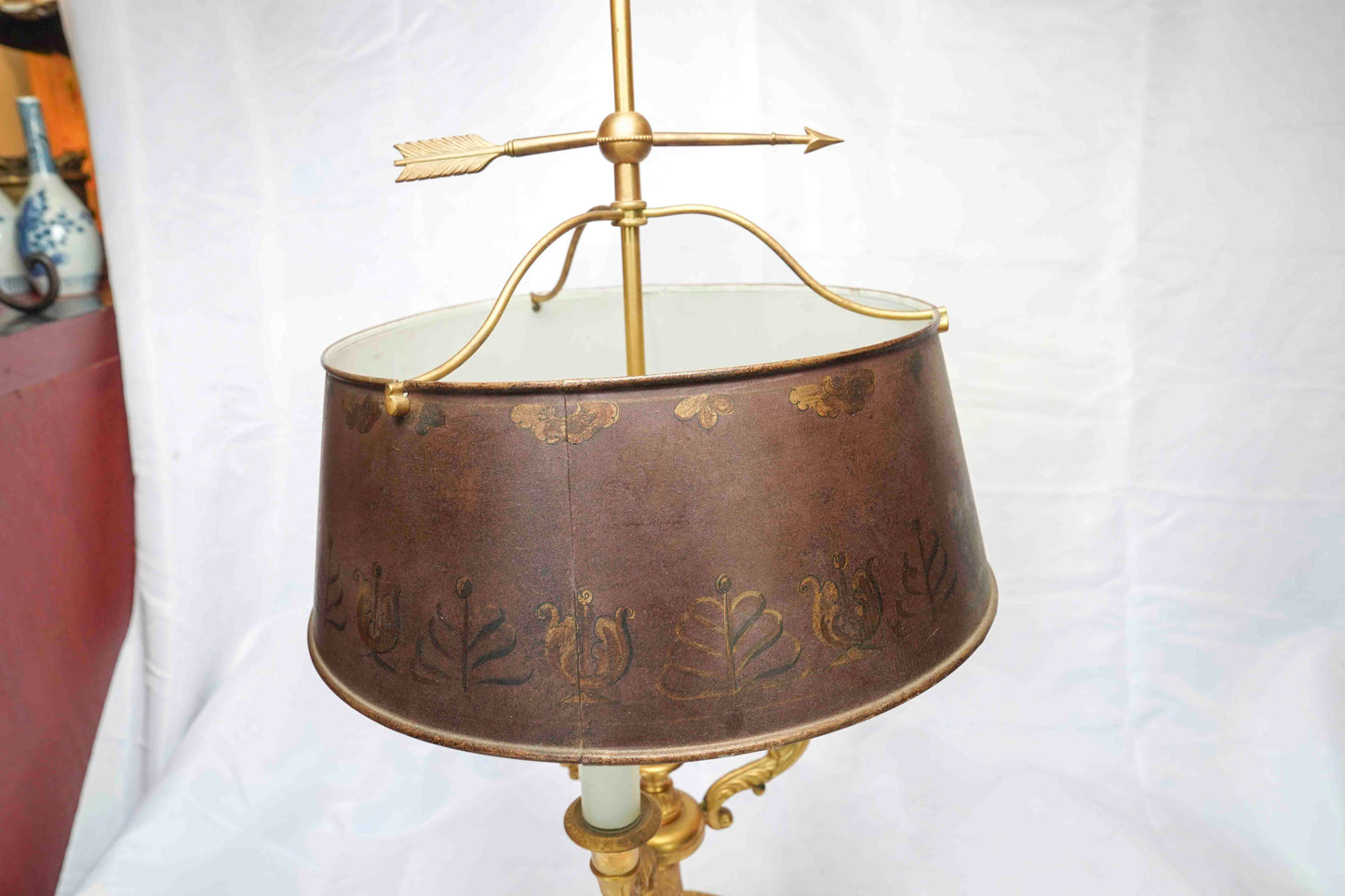 Bouillotte Lamp with Tole Shade