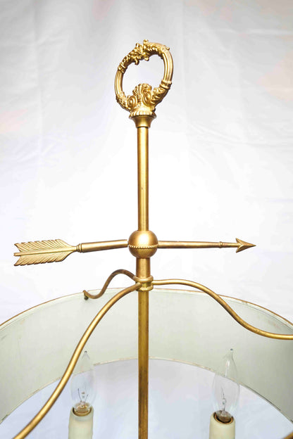 Bouillotte Lamp with Tole Shade
