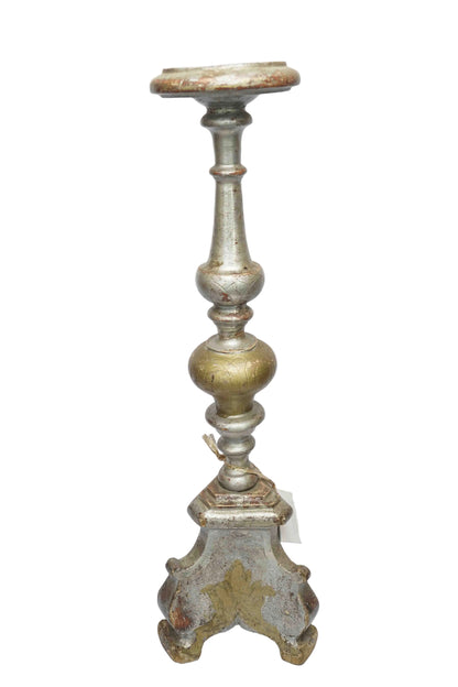 17th Century Rubbed Silver Venetian Altar Candlestick