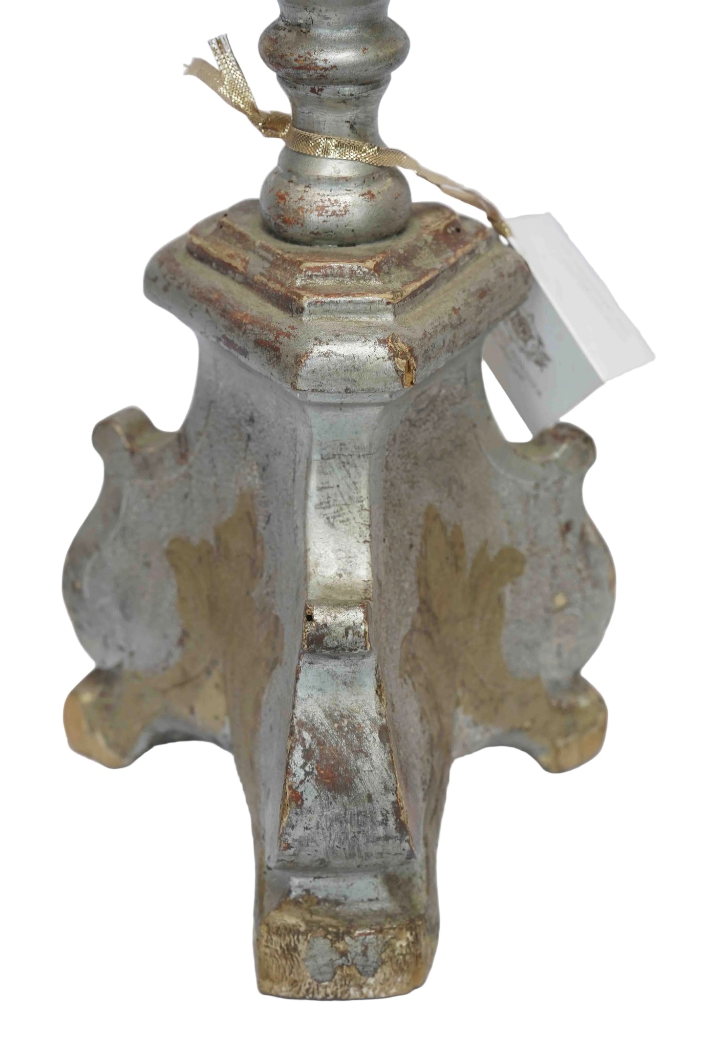 17th Century Rubbed Silver Venetian Altar Candlestick