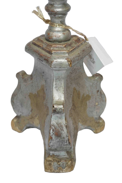 17th Century Rubbed Silver Venetian Altar Candlestick