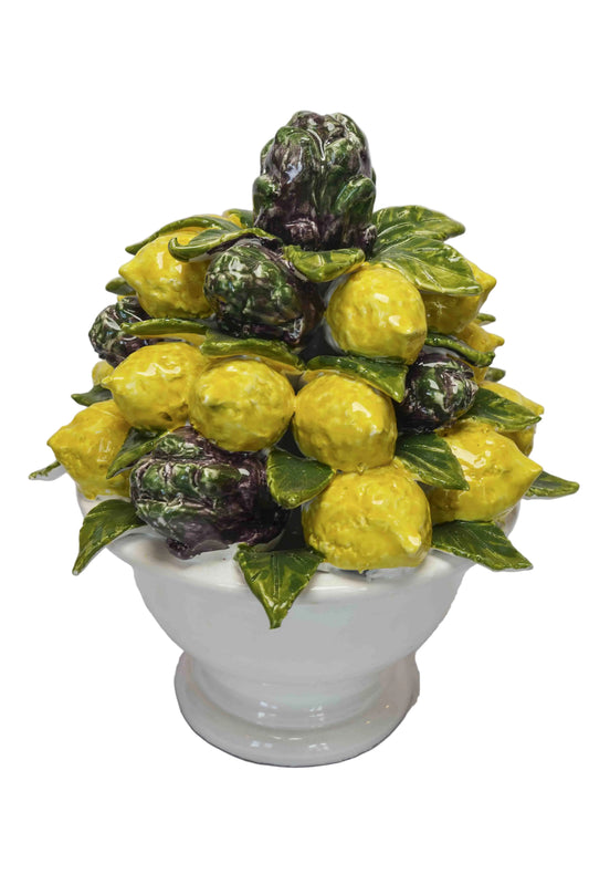 Painted Lemon and Artichoke Topiary