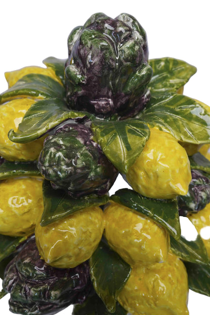 Painted Lemon and Artichoke Topiary