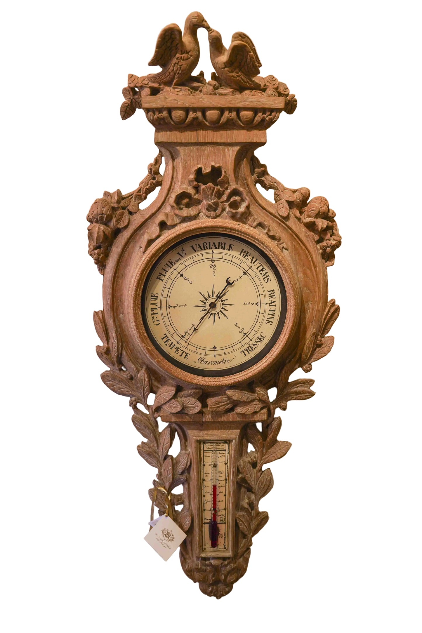 Vintage carved Barometer made of Oak